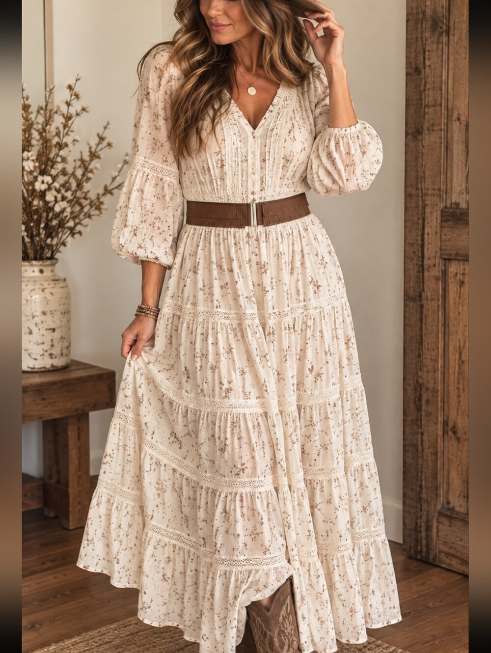 Faux Leather Fringe Stretch Belt